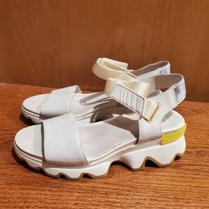 Sorel Kinetic Platform White Sandals Women's Size 10